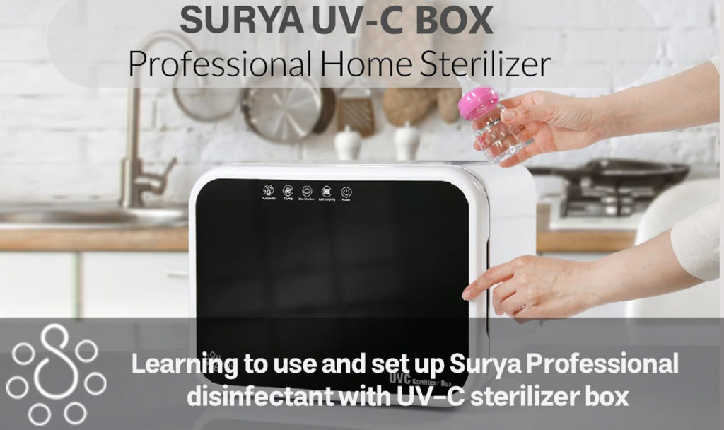 Learning to use and set up Surya Professional disinfectant with UV-C sterilizer box